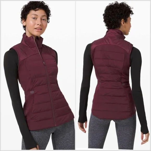 Lululemon Womens Vest Down For It All Goose Down Vest Size 8 D.Red 700 Fill $148 - Picture 1 of 13
